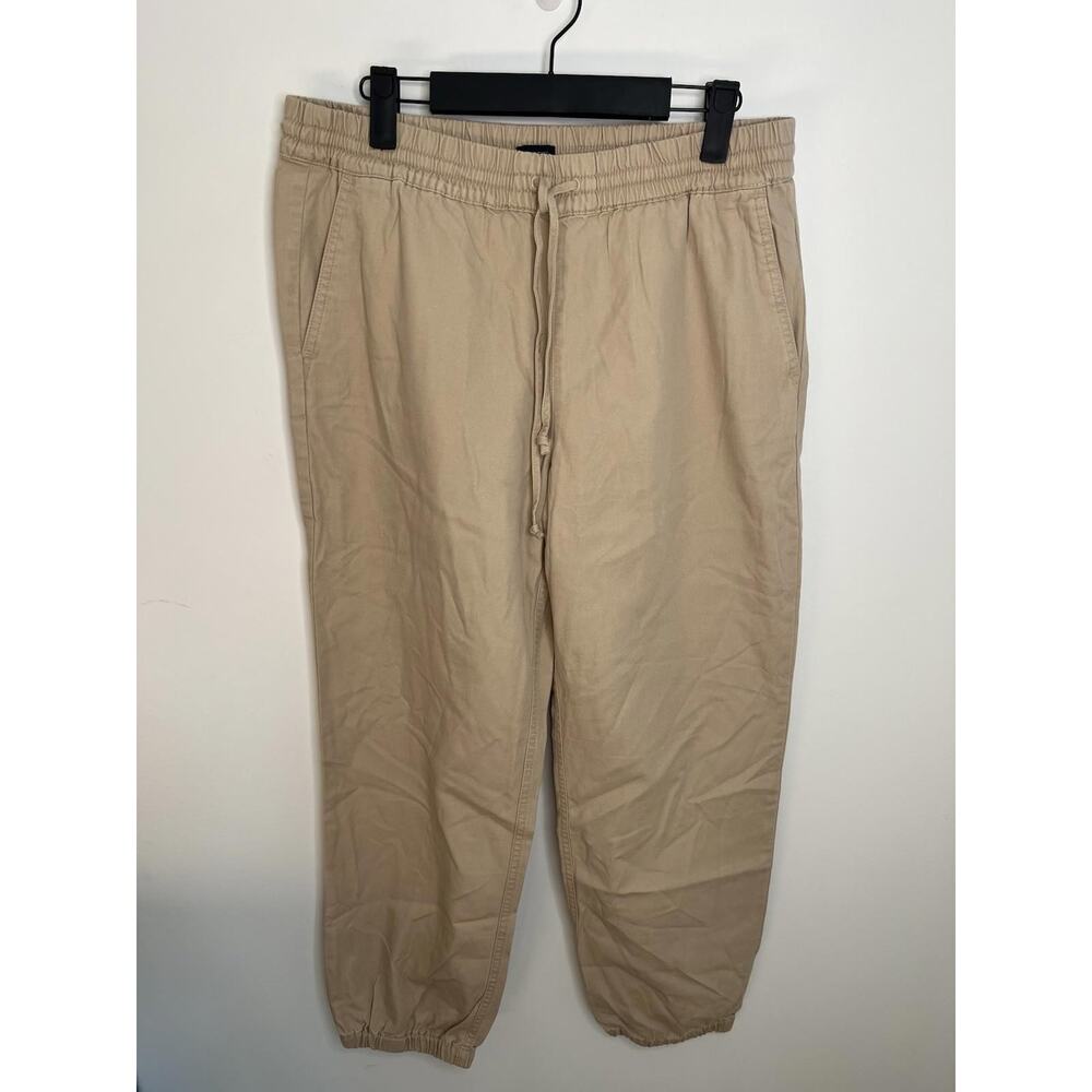 J Crew Wm 8 Tan Beige Joggers Elastic Waist Casual Drawstring Cotton Tencel Chic